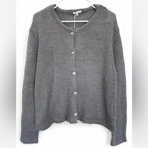 NWT! Women's NIA Brand Wool Blend Knit Button‎ Down Sweater Size L/XL Gray